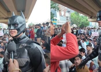 Batman Costume at Student Protest Goes Viral Across Social Media